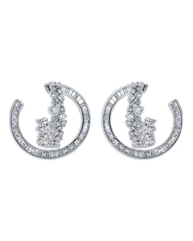 Ananya diamond scatter hoop earrings - Silber Silber