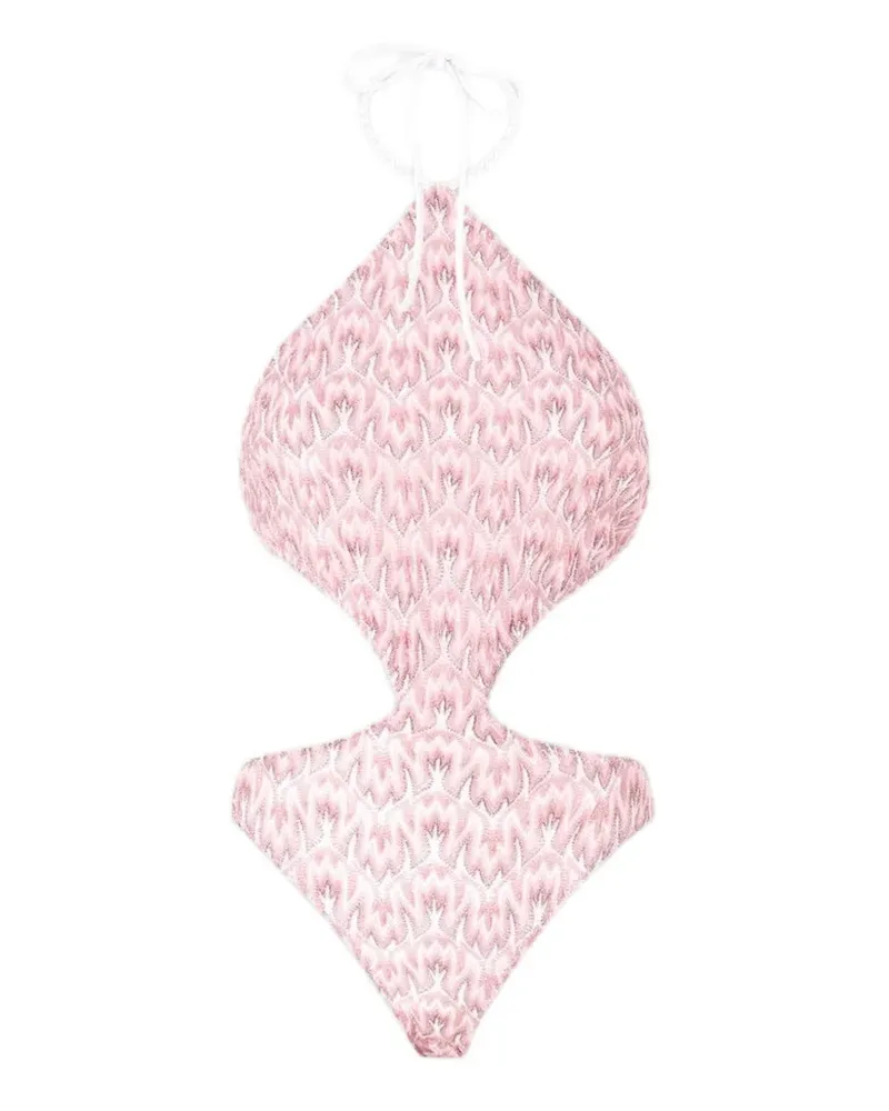 Missoni Trikini aus Lamé-Viskose mit Blattmotiv - Rosa Rosa