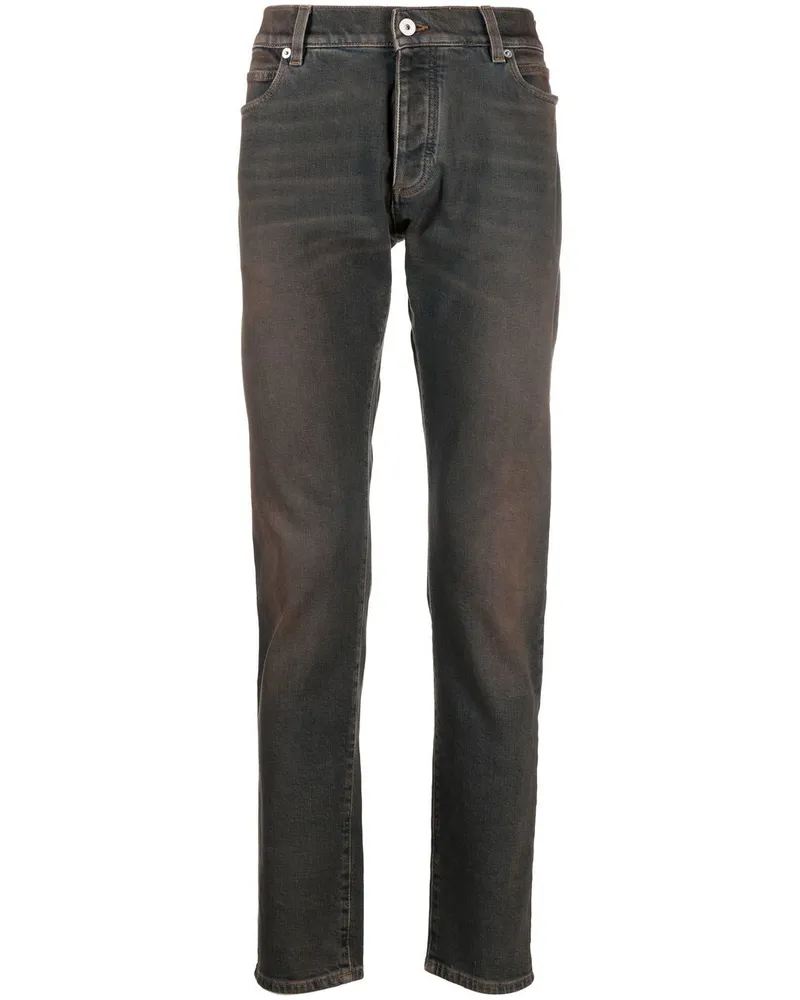 Balmain Slim-Fit-Jeans im Distressed-Look Braun