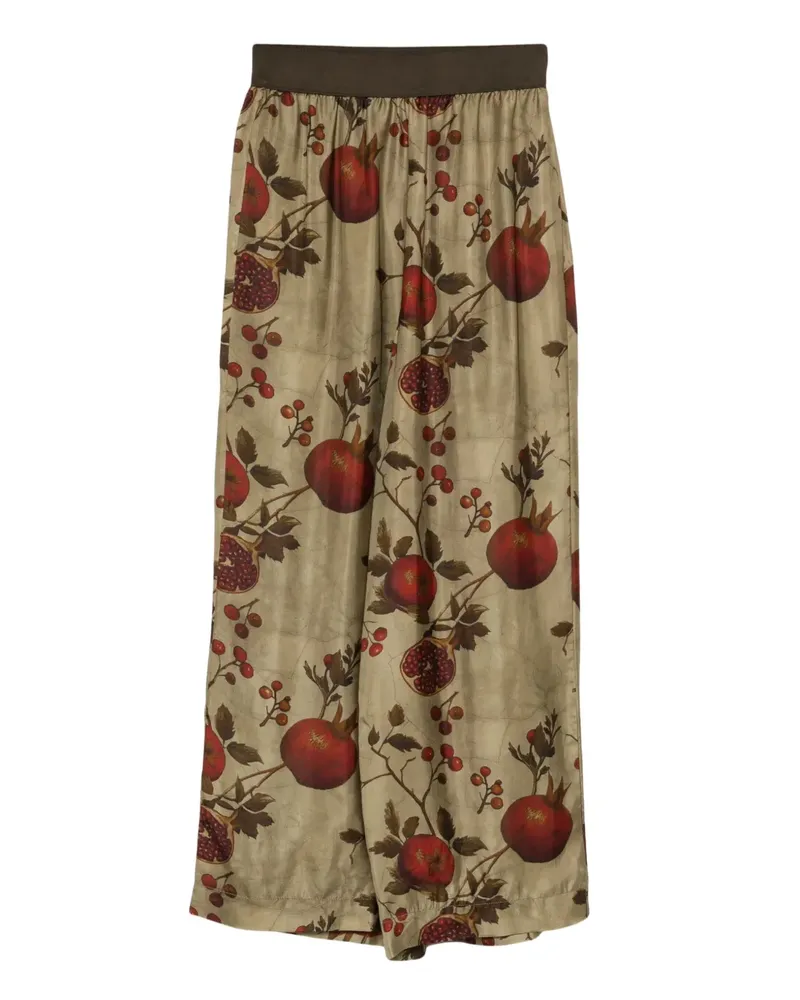 Uma Wang Hose mit Granatapfel-Print - Grün Grün