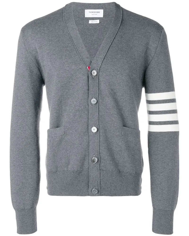 Thom Browne Gestreifter Cardigan - Grau Grau