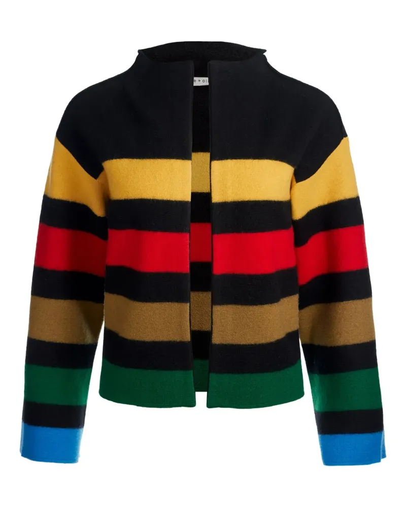 Alice + Olivia Pearson Sweatshirtjacke mit gestreiftem Kragen - Schwarz Schwarz