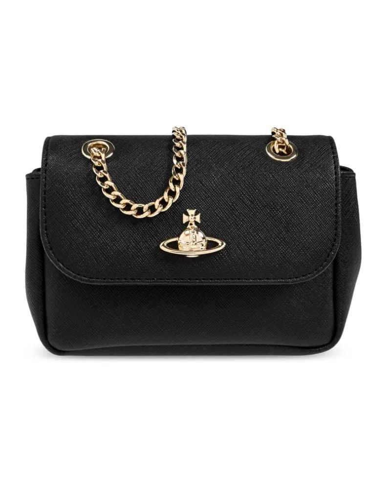 Vivienne Westwood Schultertasche mit Orb-Schild - Schwarz Schwarz