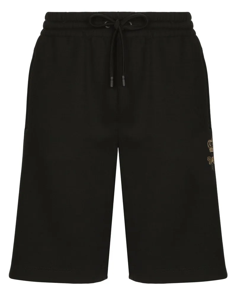 Dolce & Gabbana Bestickte Joggingshorts - Schwarz Schwarz