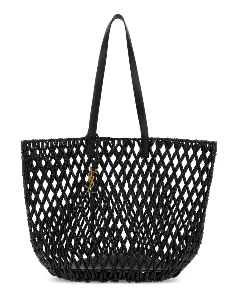 Saint Laurent Cassandre beaded tote bag - Schwarz Schwarz