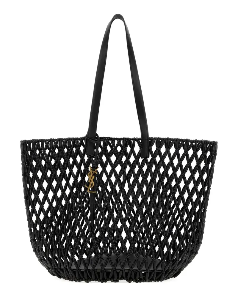 Saint Laurent Cassandre beaded tote bag - Schwarz Schwarz