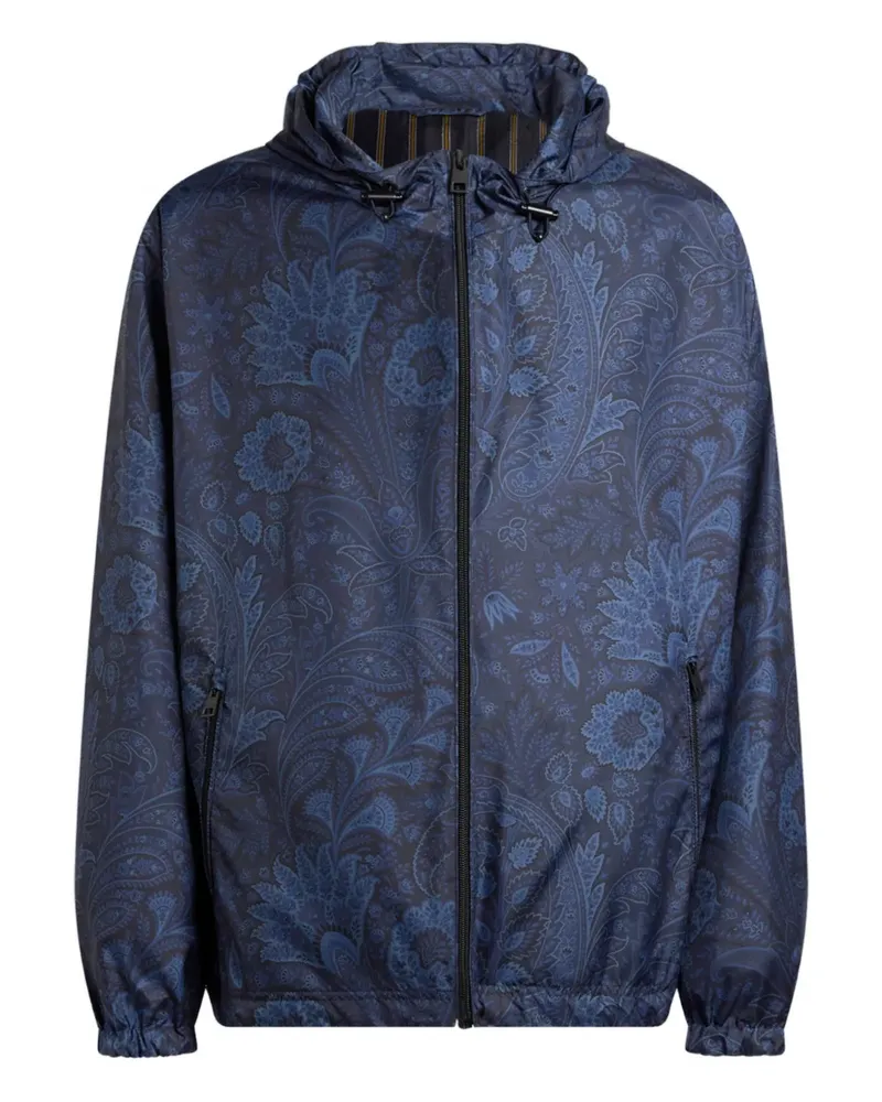 Etro floral paisley-pattern windbreaker jacket - Blau Blau
