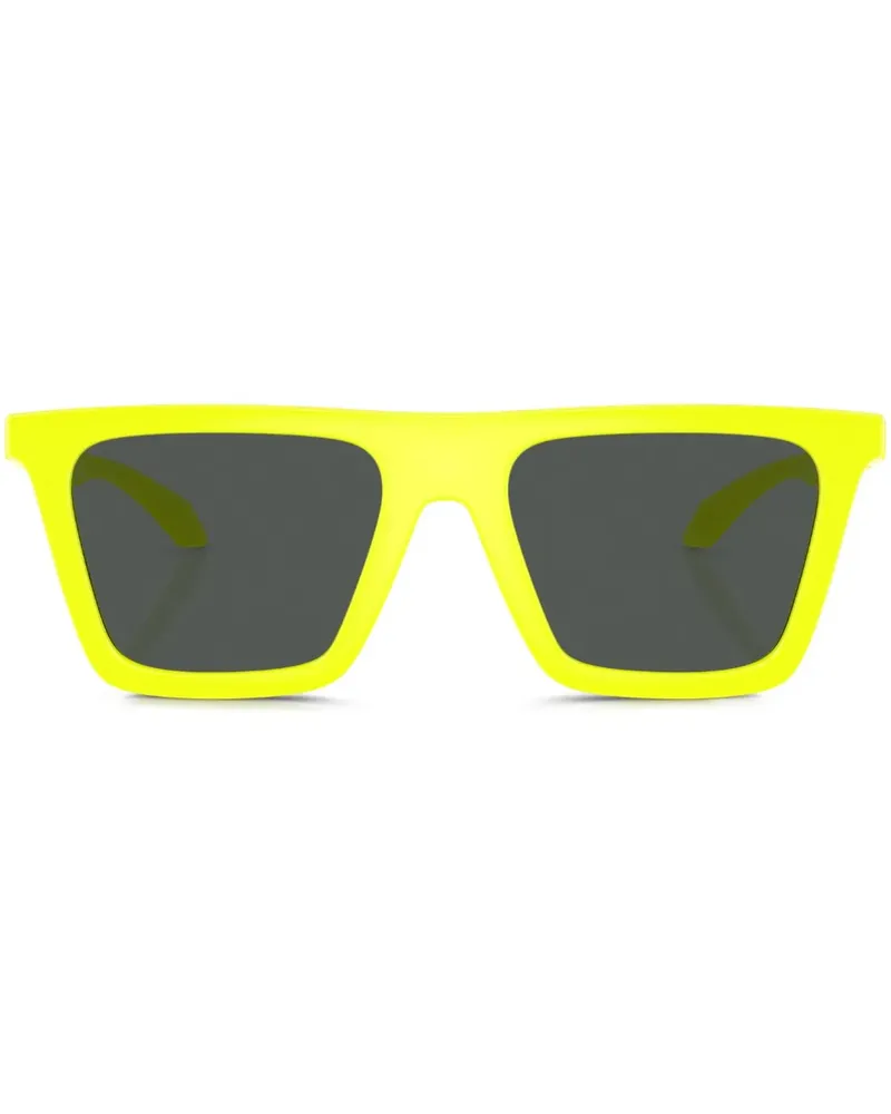 Versace Eckige Sonnenbrille mit Greca-Detail - Gelb Gelb