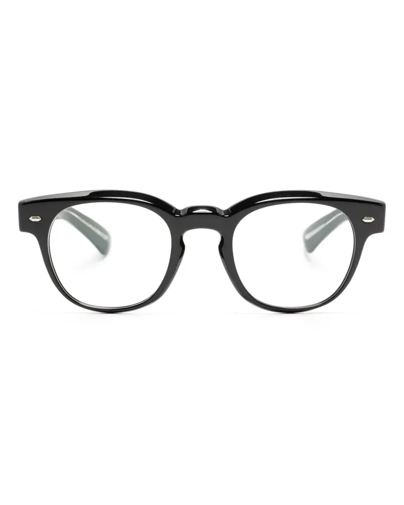 Oliver Peoples Brille mit rundem Gestell - Schwarz Schwarz