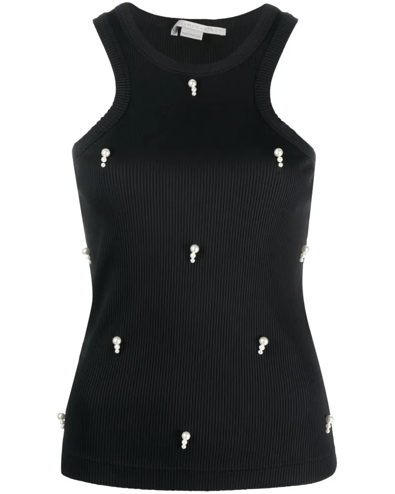 Stella McCartney Tanktop mit Perlenverzierung - Schwarz Schwarz