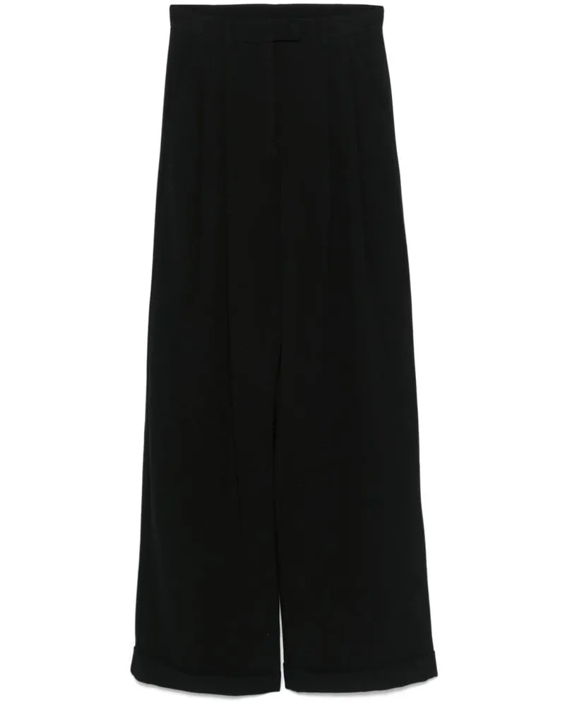 Emporio Armani Sablé-Hose mit Falten - Schwarz Schwarz