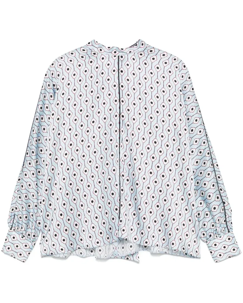 STYLAND Bluse mit Blumen-Print - Blau Blau