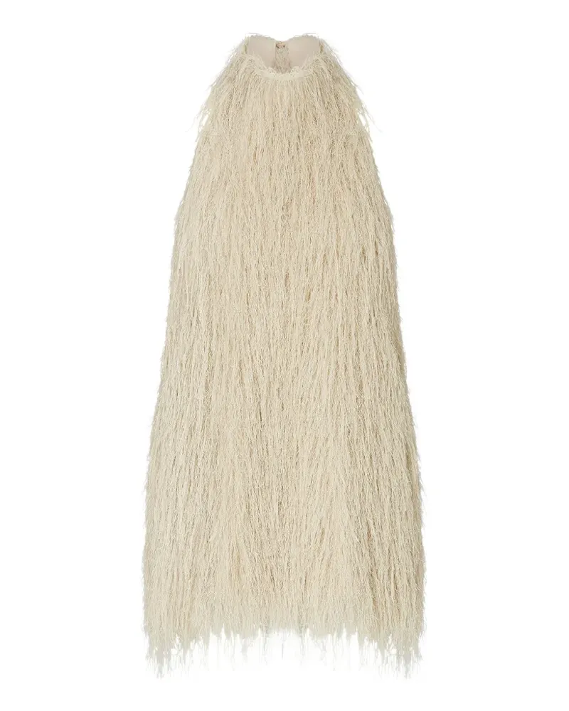 Liu Jo short dress with frayed fabric - Nude Nude