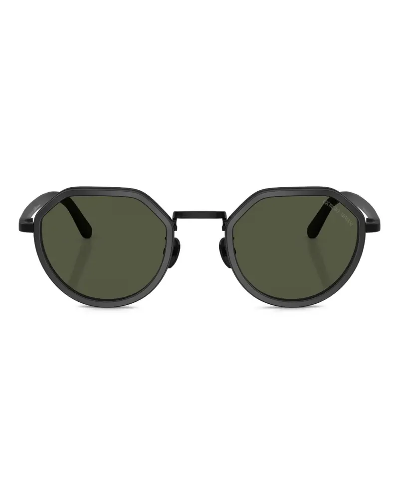 Giorgio Armani Achteckige Sonnenbrille - Schwarz Schwarz