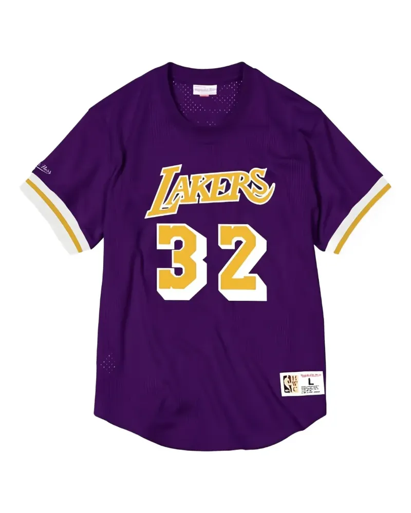 Mitchell & Ness N&N Mesh NBA LA Lakers 85 Magic Johnson T-Shirt - Violett Violett