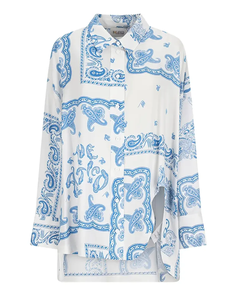 ATTICO paisley-print asymmetric shirt - Weiß Weiß