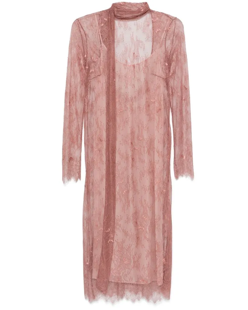Blumarine Maxikleid aus Chantilly-Spitze - Rosa Rosa