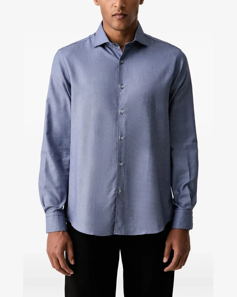 Paul & Shark Hemd mit Mikro-Muster - Blau Blau