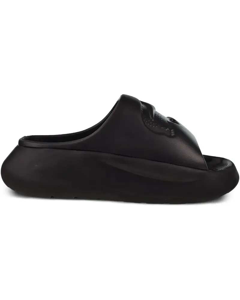 Lacoste Serve Slide 3.0 Sandalen mit Kroko-Logo - Schwarz Schwarz