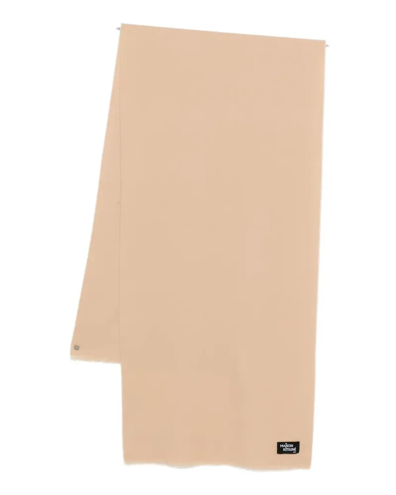 Kitsuné fringed wool scarf - Nude Nude