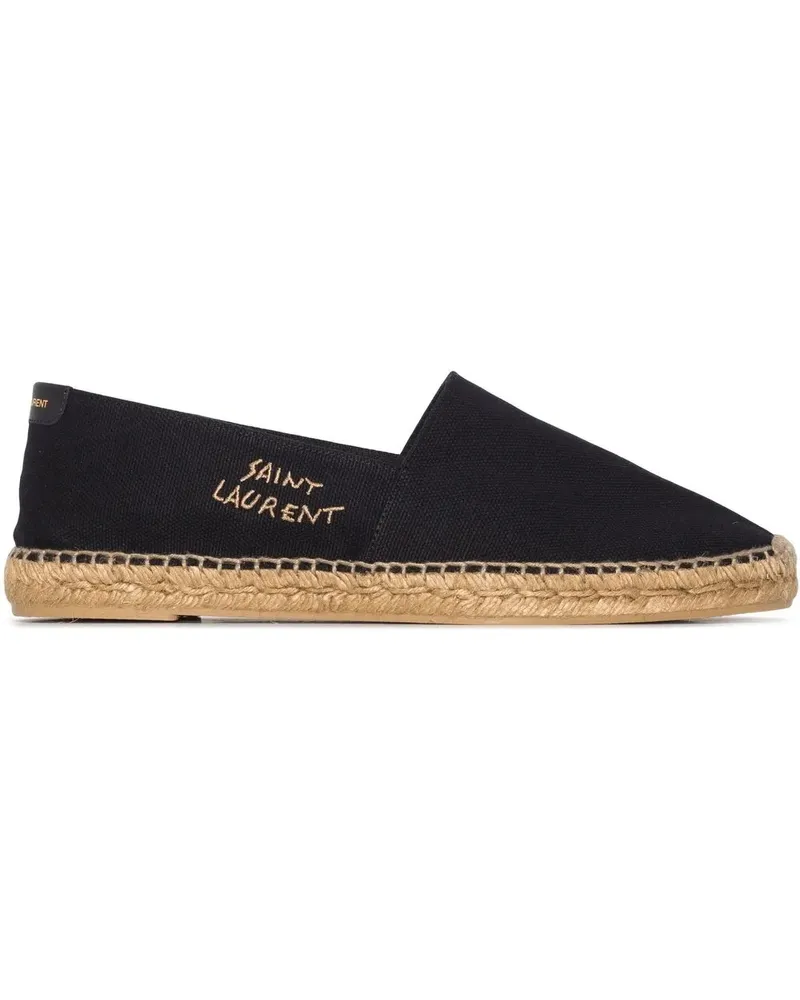 Saint Laurent Espadrilles mit Logo-Stickerei - Schwarz Schwarz