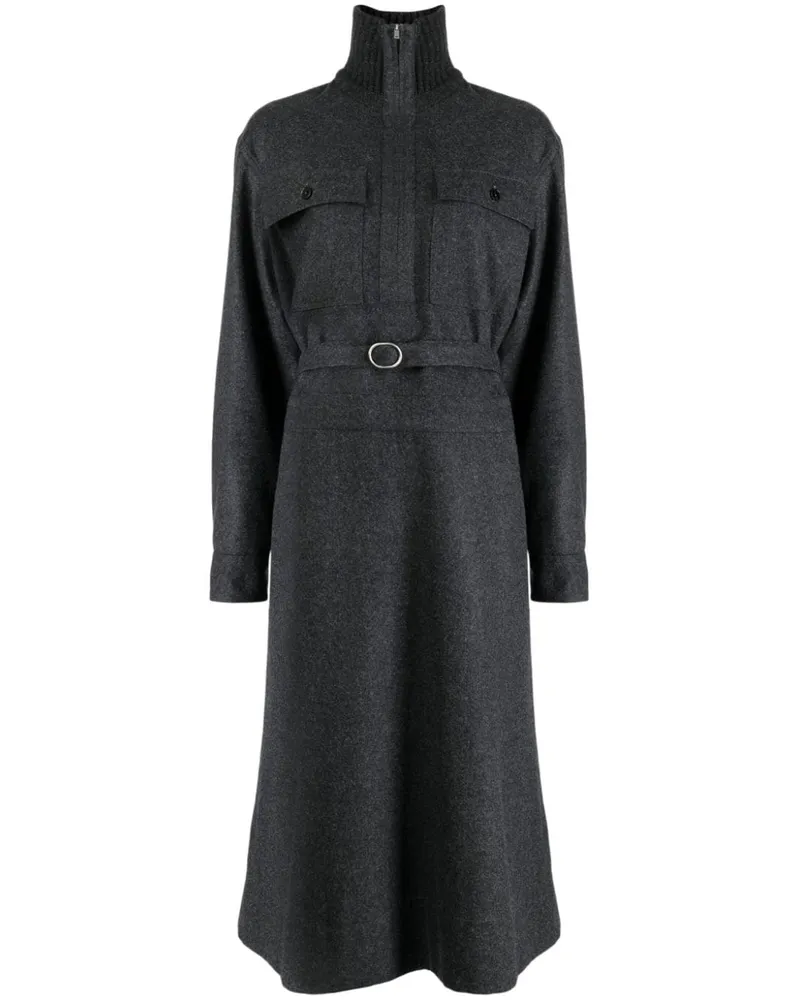 Jil Sander Hemdkleid mit Gürtel - Grau Grau