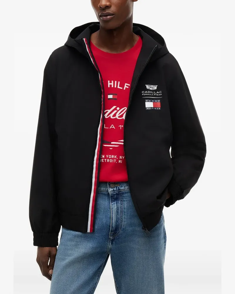 Tommy Hilfiger x Cadillac Formula 1® logo-print hooded jacket - Schwarz Schwarz