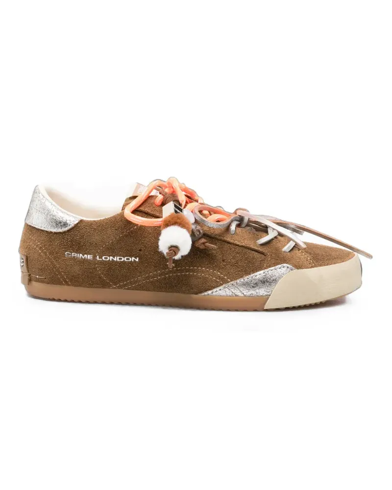 Crime Sneakerina leopard-print suede sneakers - Braun Braun