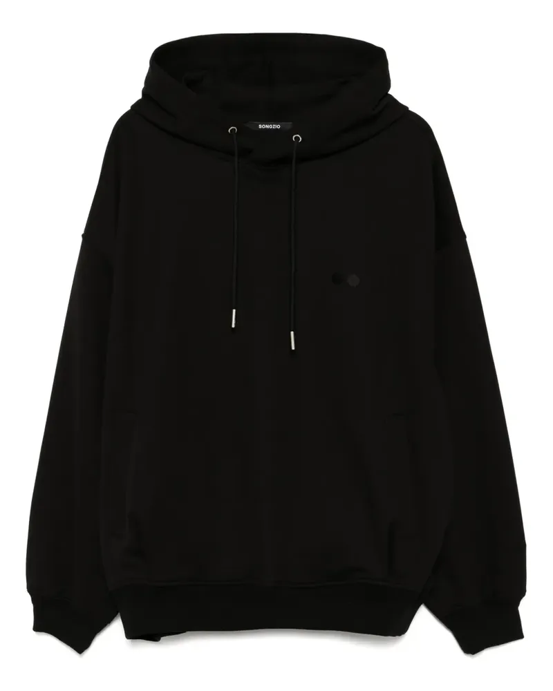 SONGZIO Hoodie mit Poetry-Stickerei - Schwarz Schwarz