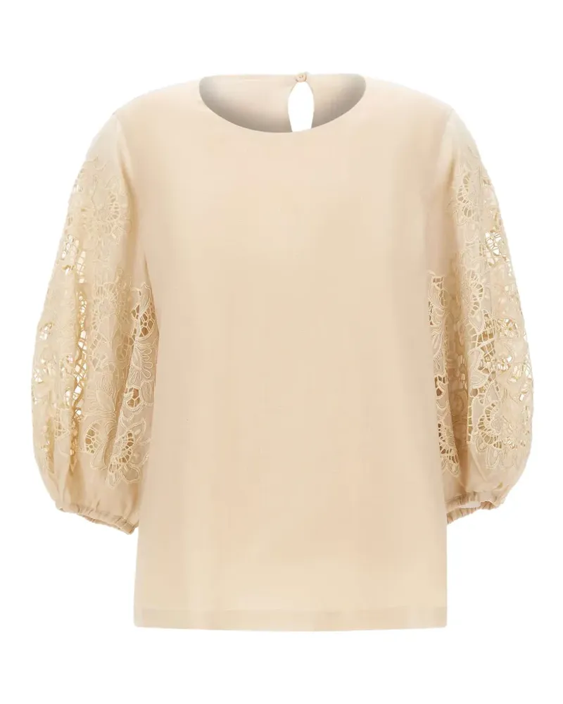 Max Mara macramé sleeve blouse - Nude Nude
