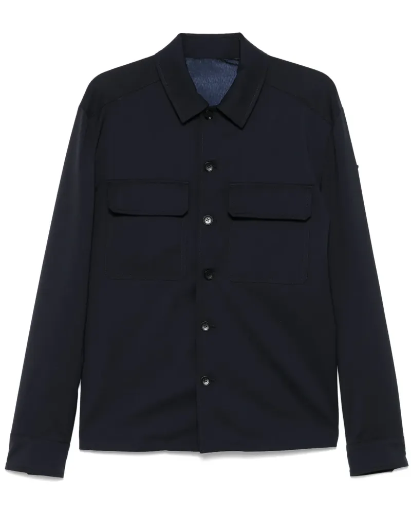 Moncler Jacke mit Logo-Patch - Blau Blau