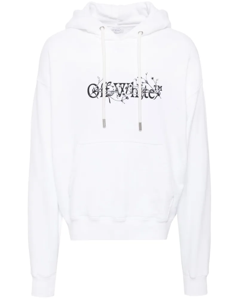 OFF-WHITE Bookish Skate-Hoodie mit Blume - Weiß Weiß