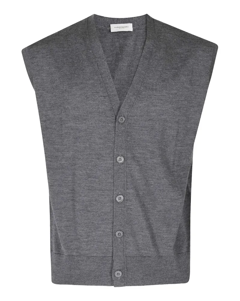 Paolo Pecora Milano Cardigan mit V-Ausschnitt - Grau Grau