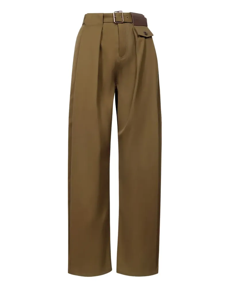 Loewe Plissierte Hose mit Gürtel - Grün Grün