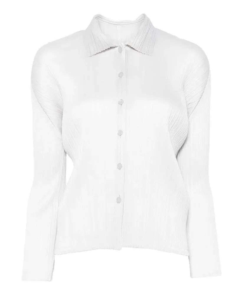 Issey Miyake pleated button-up shirt - Grau Grau
