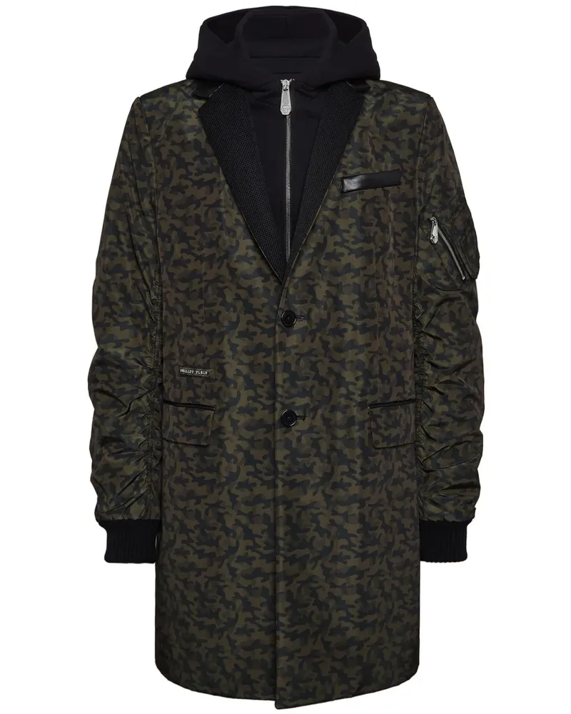 Philipp Plein Mantel im Layering-Look - Schwarz Schwarz