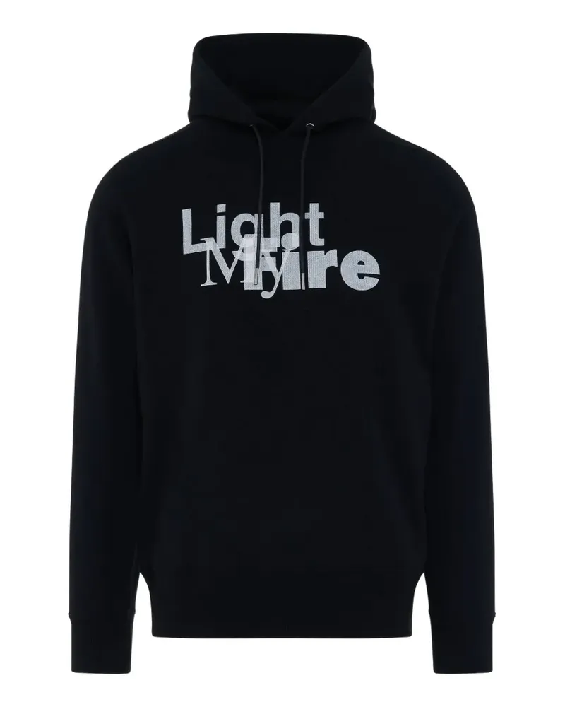 Sacai graphic-print drawstring hoodie - Schwarz Schwarz