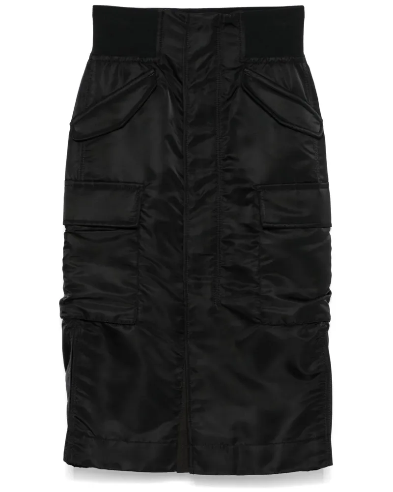 Sacai Cargo-Rock mit geripptem Bund - Schwarz Schwarz