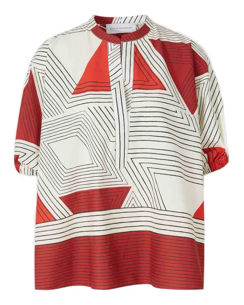 Silvia Tcherassi geometric-pattern blouse - Nude Nude