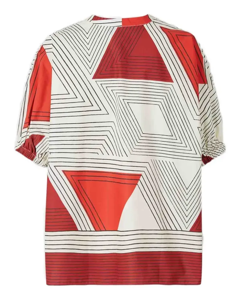 Silvia Tcherassi geometric-pattern blouse - Nude Nude