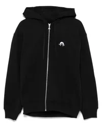 Marine Serre Hoodie mit Moon-Logo Schwarz