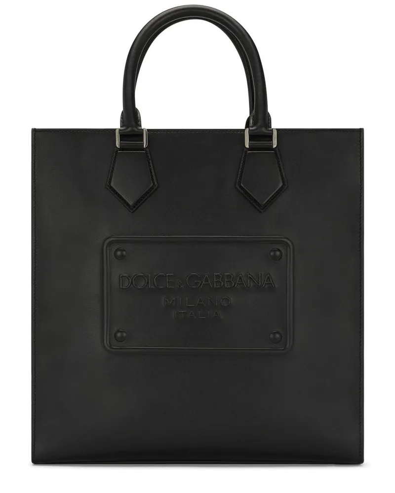 Dolce & Gabbana Shopper mit Logo-Prägung - Schwarz Schwarz