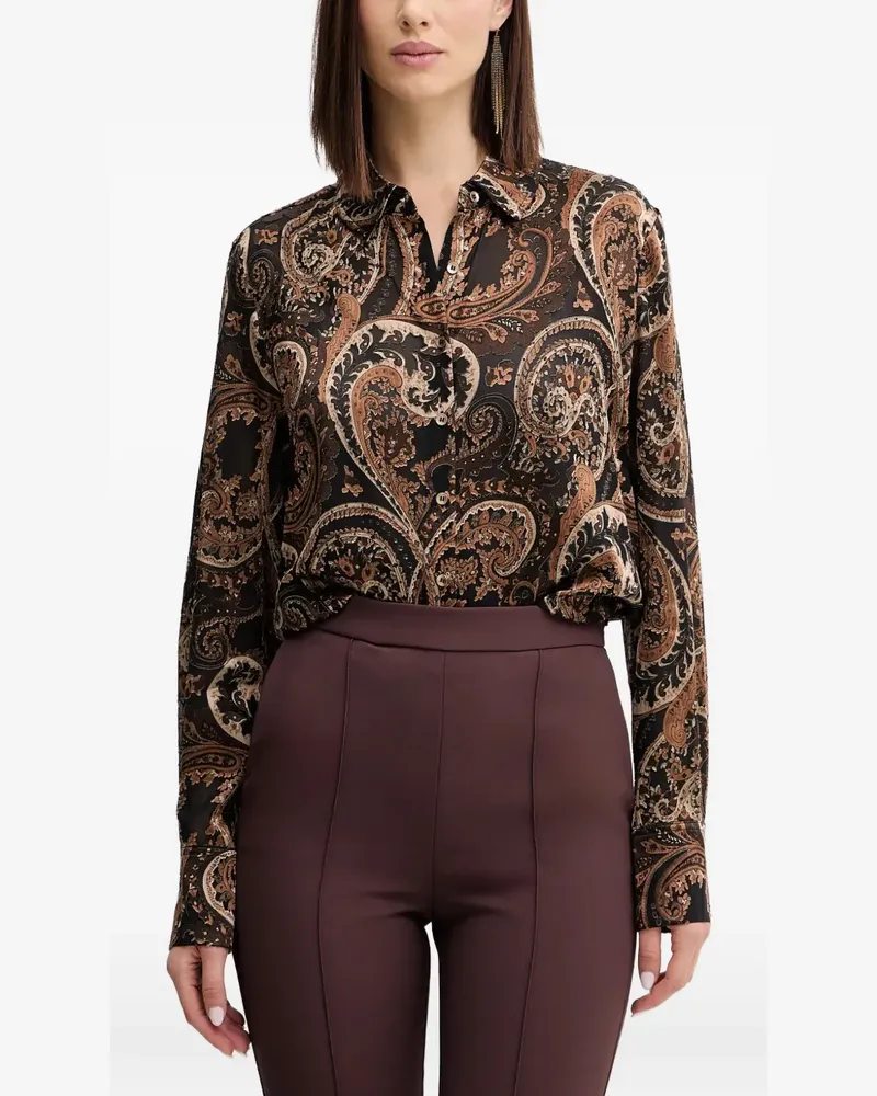 Guess Geknöpftes Clarisse Hemd mit Paisleymuster - Braun Braun