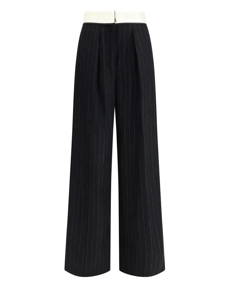 forte_forte Hose mit Nadelstreifen - Schwarz Schwarz