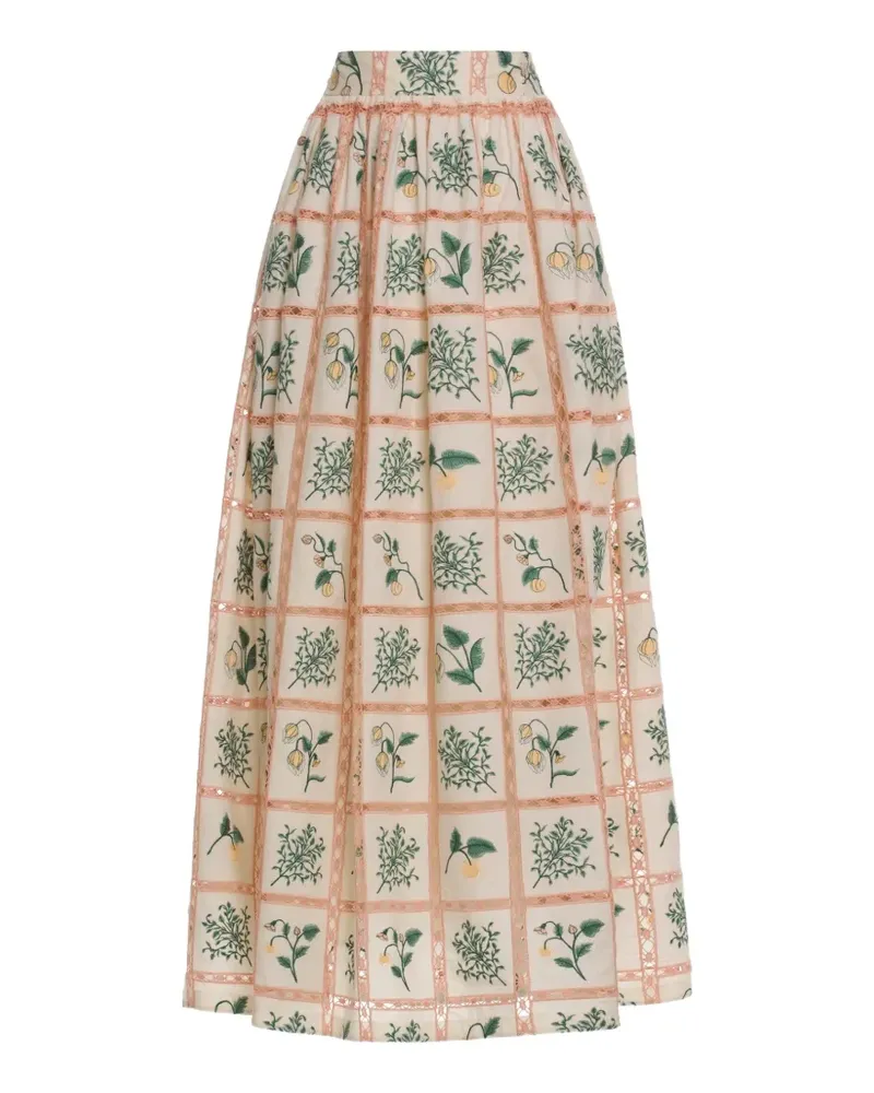 AGUA BENDITA Tangelo Uchuva Maxirock mit Blumenprint - Nude Nude
