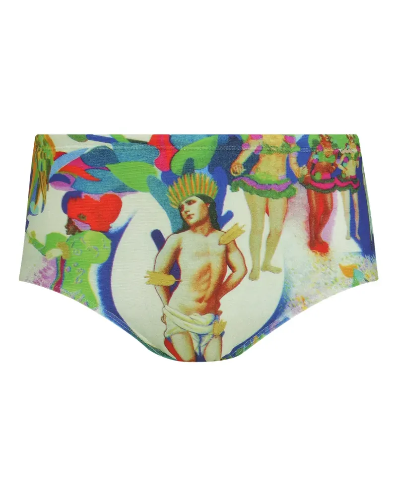 Amir Slama patterned swimming trunks - Grün Grün