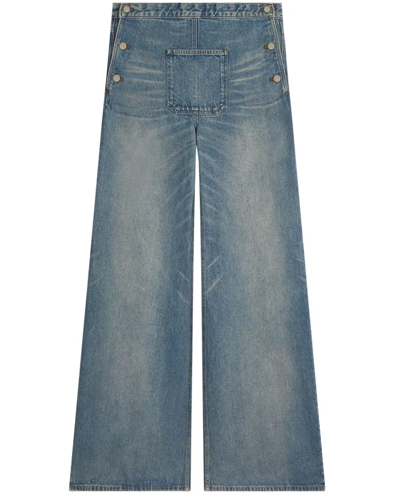 Courrèges Halbhohe Wide-Leg-Jeans - Blau Blau