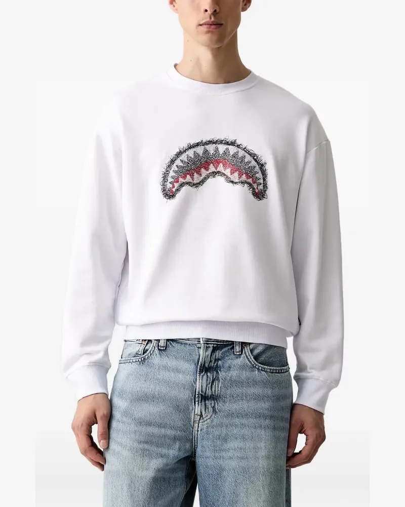 Sprayground Pullover mit Hai-Patch - Weiß Weiß