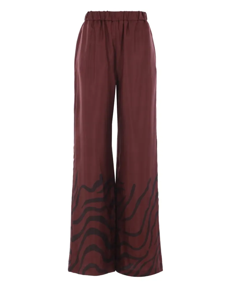 Raquel Diniz Weite Hose mit Zebra-Print - Rot Rot