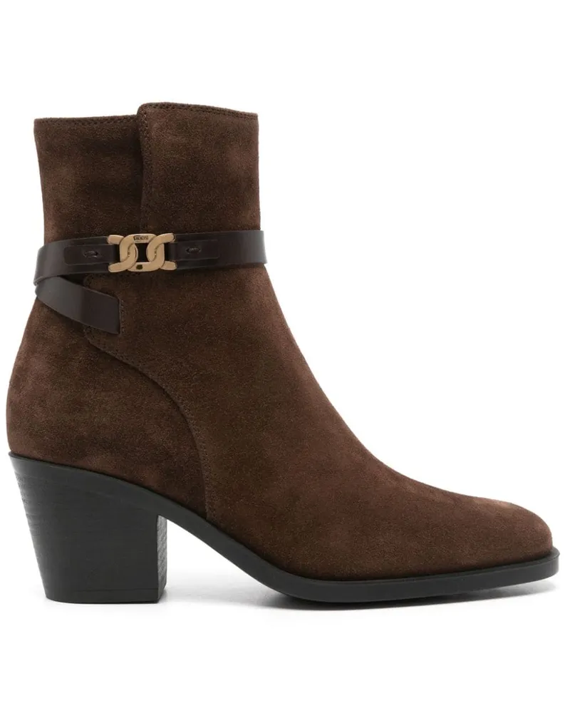 TOD'S Stiefeletten aus Wildleder 70mm - Braun Braun